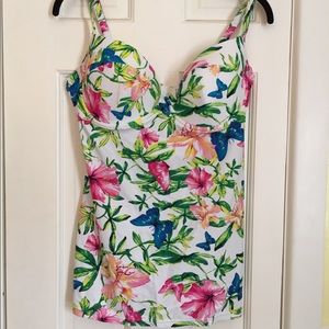 Beautiful flower and butterfly tankini